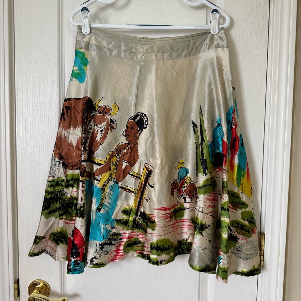 Custo Barcelona Artistic Print A-Line Skirt